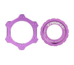 TANKE Center Lock to 6-bolt rotor adapter in black, red, yellow, blue, green and purple