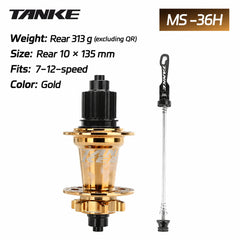 TH390 6-Pawl MTB Hub, 120-Point Engagement, 32H or 36H