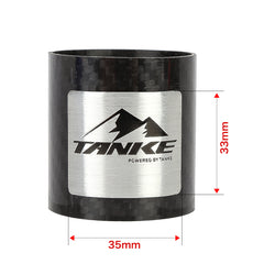 TANKE aluminium head tube badge for bike frames, shown as a one-piece and two-piece set