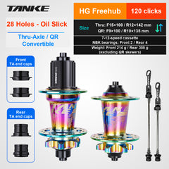 TH390 Convertible Hub Pair, 120-Point 6-Pawl, HG Freehub