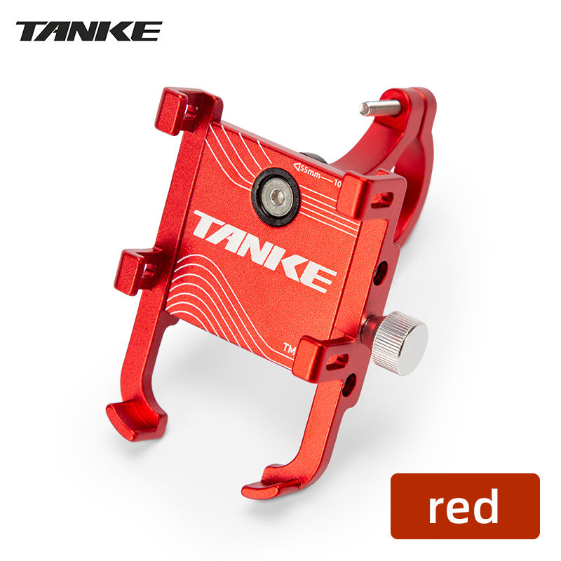 TANKE aluminium bike phone mount with a 360 degree rotating head in red