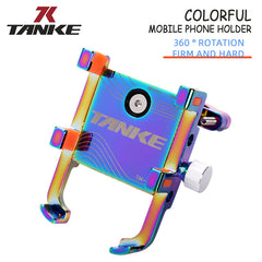 TANKE aluminium bike phone mount with a 360 degree rotating head in red