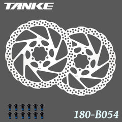 TANKE 180 mm stainless steel disc brake rotor in silver with mounting bolts and four profile options