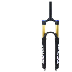 TANKE 120 mm air suspension mountain bike fork with gold and black stanchions in Oil Slick black