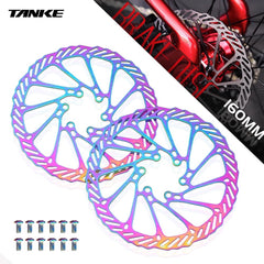 TANKE oil slick stainless disc brake rotors in 140 mm and 160 mm with mounting bolts