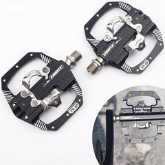 TANKE TP-65 black flat mountain bike pedals with a 90 x 10 mm platform