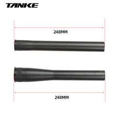 Aluminium fork steerer tube shown in straight and tapered versions