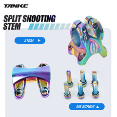 TANKE ultralight zero degree mountain bike stem in an Oil Slick finish