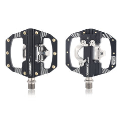 TANKE CNC-machined black alloy SPD mountain bike pedal with a chromoly steel spindle
