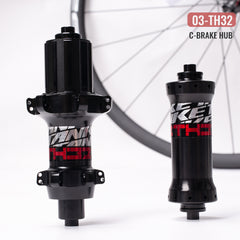 TANKE CNC road bike hub with four sealed bearings shown in Center Lock, six-bolt and rim brake versions