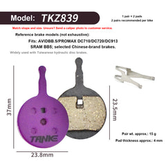 Hydraulic Disc Brake Pads, Resin or Metallic Compound
