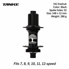 TH490 6-Pawl 32H Thru-Axle MTB Hub