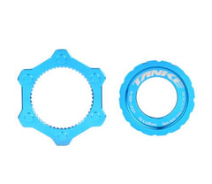 TANKE Center Lock to 6-bolt rotor adapter in black, red, yellow, blue, green and purple
