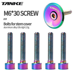 TANKE M6 x 30 mm Oil Slick alloy headset and stem bolt on a white background