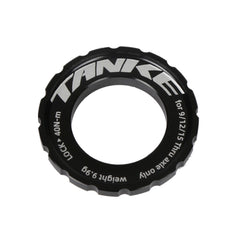 TANKE aluminium Center Lock rotor lockring in black and Oil Slick finishes