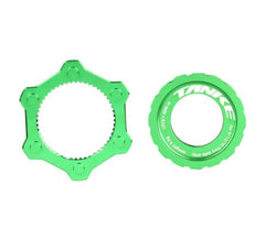 TANKE Center Lock to 6-bolt rotor adapter in black, red, yellow, blue, green and purple