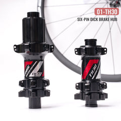 TANKE CNC road bike hub with four sealed bearings shown in Center Lock, six-bolt and rim brake versions