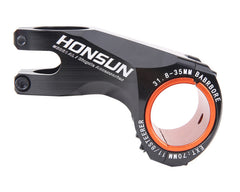 HONSUN CNC alloy stem in lake blue, black, oil slick and red with 31.8 mm bar clamp