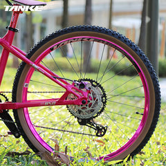 TANKE 511 MTB wheelset pair in black, purple and pink with four-bearing 120-point disc hubs