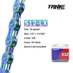 Bicycle Chain, 8/9/10/11/12-Speed, Oil Slick Options