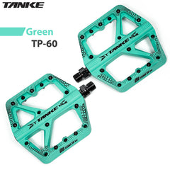TANKE TP60 nylon mountain bike pedals in black, orange, blue, purple, green, grey and red