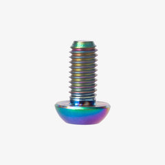 Oil slick titanium disc brake caliper bolts in M5 and M6 sizes with hex heads