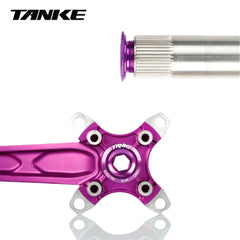 TANKE alloy crank arm bolt caps in oil slick, purple, red, black, silver and gold finishes