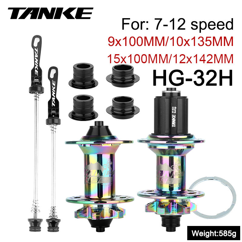 TANKE TH240 bike hub in black, red, purple and Oil Slick with 32 or 36 hole drilling