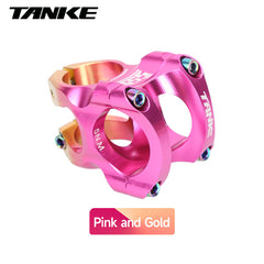 TANKE 559 short aluminium mountain bike stems in camo purple, gold pink and black red