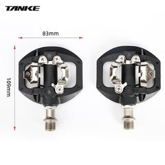 TANKE SPD-compatible bike cleats in aluminium and nylon with a black finish