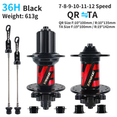 TH31 32H or 36H MTB Disc Hubs, 6-Pawl 72-Point Engagement