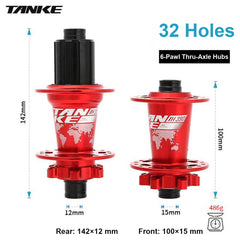 TH390 4-Bearing Hub Pair, 120-Point 6-Pawl, Quick Release or Thru-Axle