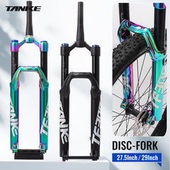 TANKE TF300-36 thru-axle air fork with 160 mm travel in oil slick and black