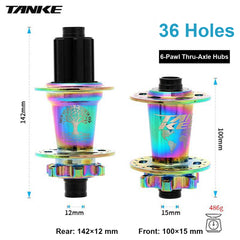 TH390 4-Bearing Hub Pair, 120-Point 6-Pawl, Quick Release or Thru-Axle