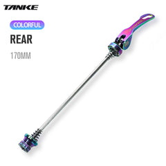 TANKE alloy quick release skewers in seven colours including Oil Slick