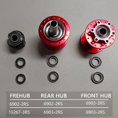TANKE sealed hub bearings in five size codes laid out side by side