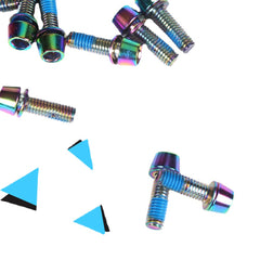 TANKE titanium-plated Oil Slick hex stem bolts in M5 and M6 sizes