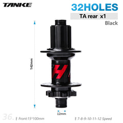 TH31 32H or 36H MTB Disc Hubs, 6-Pawl 72-Point Engagement
