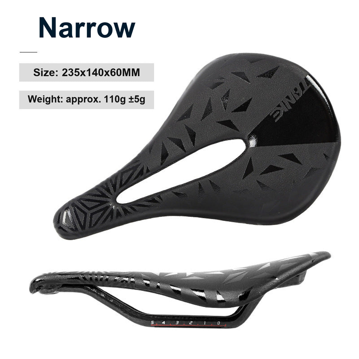 CU-20 Carbon Fiber Bike Saddle, 110 g, Hollow Shell