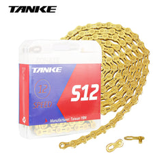 TANKE stainless steel bike chain in silver, brown, gold and oil slick with hollow plates