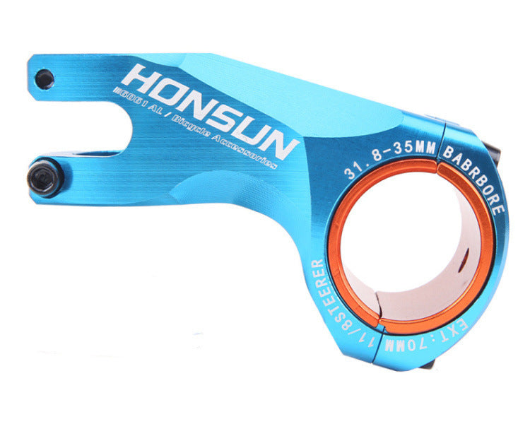 HONSUN CNC alloy stem in lake blue, black, oil slick and red with 31.8 mm bar clamp