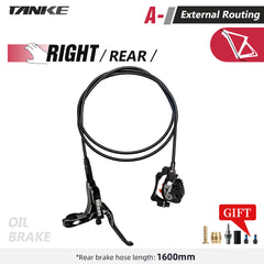 TANKE TB600 four-piston CNC hydraulic disc brake calipers in gold, black, red, blue and oil slick