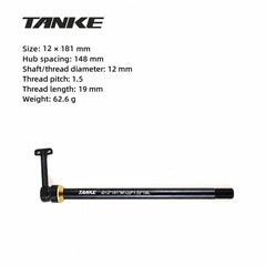 TK999-KCTZG Hidden Thru-Axle for MTB and Road, 12 or 15 mm