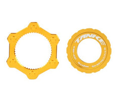 TANKE Center Lock to 6-bolt rotor adapter in black, red, yellow, blue, green and purple
