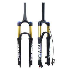 TANKE TF300-32 air suspension fork with gold and black stanchions for 26, 27.5 and 29 inch mountain bikes
