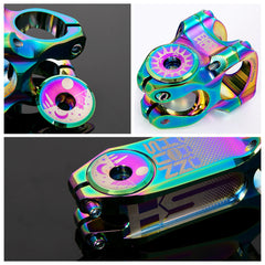TANKE Oil Slick aluminium headset top cap shown in five different logo designs
