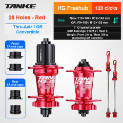 TH390 Convertible Hub Pair, 120-Point 6-Pawl, HG Freehub