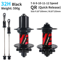 TH31 32H or 36H MTB Disc Hubs, 6-Pawl 72-Point Engagement