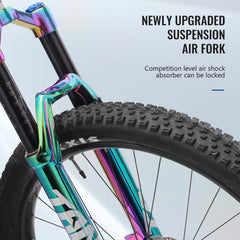 TANKE TF300-36 thru-axle air fork with 160 mm travel in oil slick and black