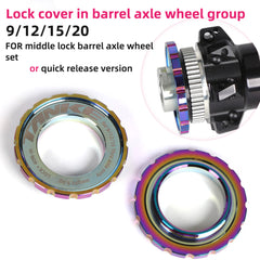 TANKE aluminium Center Lock rotor lockring in black and Oil Slick finishes